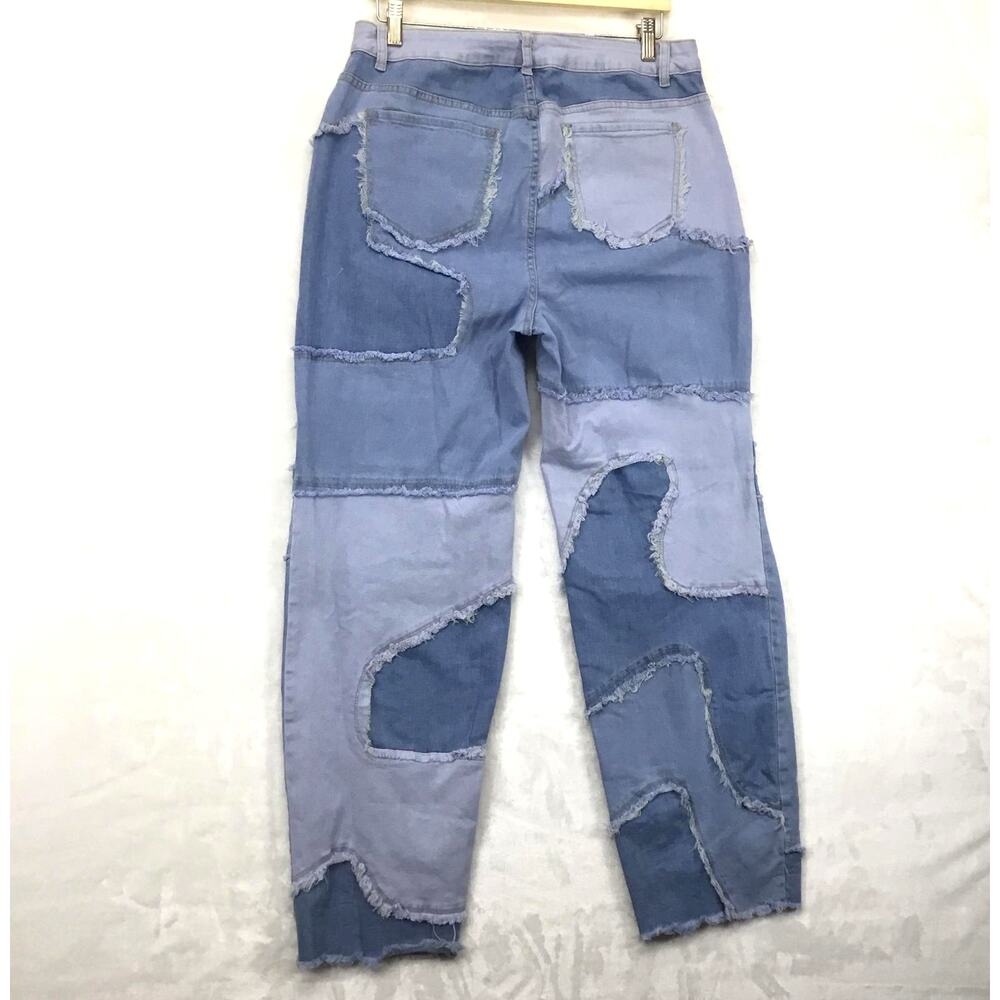 ASHLEY STEWART Patchwork Denim Mom Jeans Women's Size 12 - Picture 2 of 10